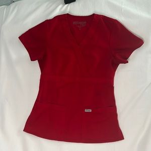 Grey’s Anatomy Women Scrub Top XS Red